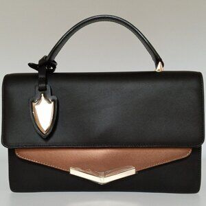 Madison Crossbody Bowery Black/Mailbu Bronze Leather Handbag Time's Arrow NWT
